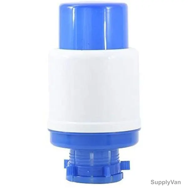 Hand Press Water Pump Dispenser, Hi-0334, Plastic, White and Blue