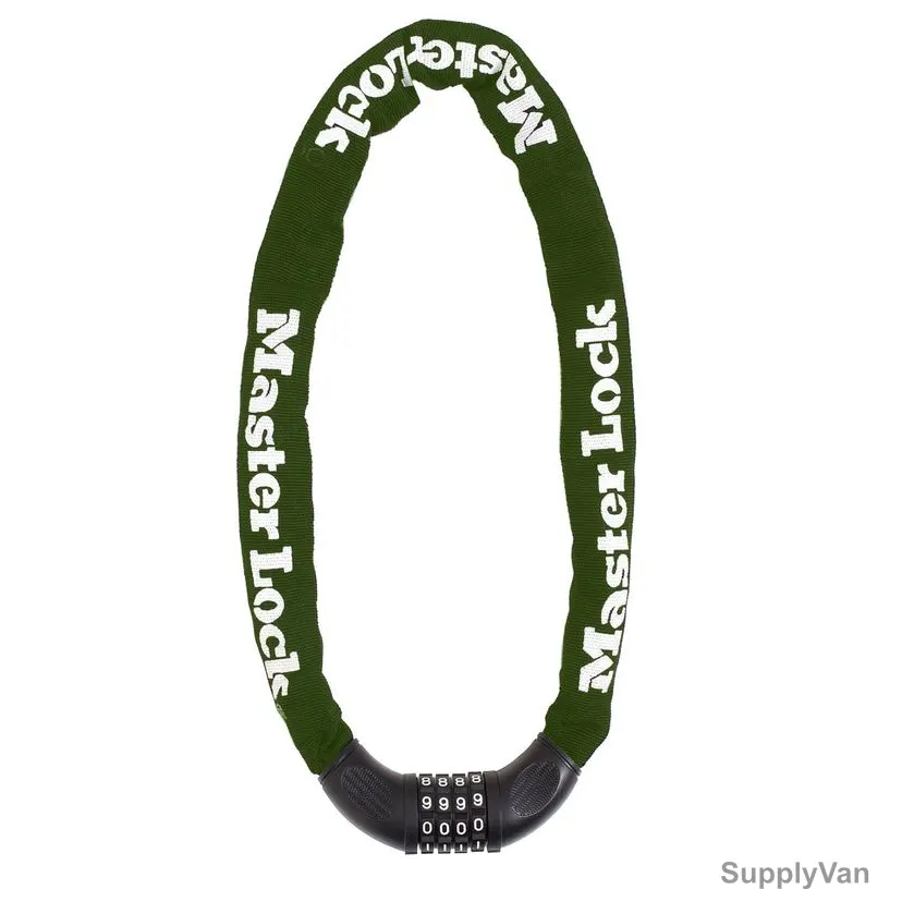Master Lock Chain W/Combination Lock, ML8028EURD, Hardened Steel