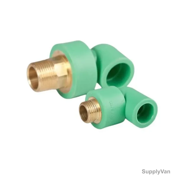 Raktherm Transition Elbow, E7-251-2, PPR, 25MM Dia, 1/2 Inch MNPT, Green/Gold, 10 Pcs/Pack