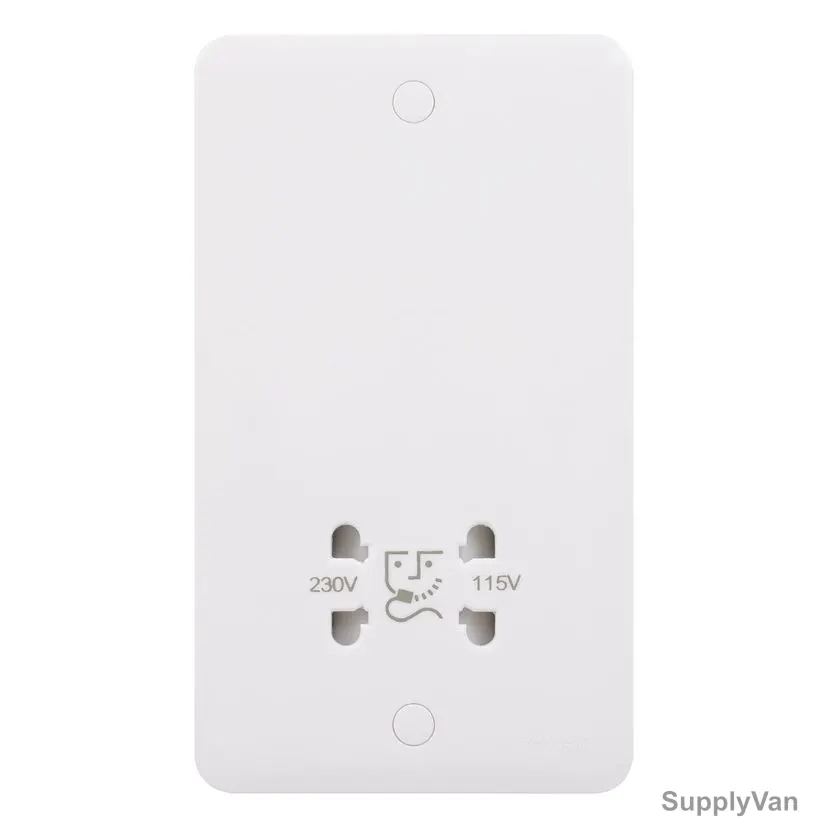 Schneider Electric Moulded Shaver Socket, Lisse, 115-230V, Matt White — image 1