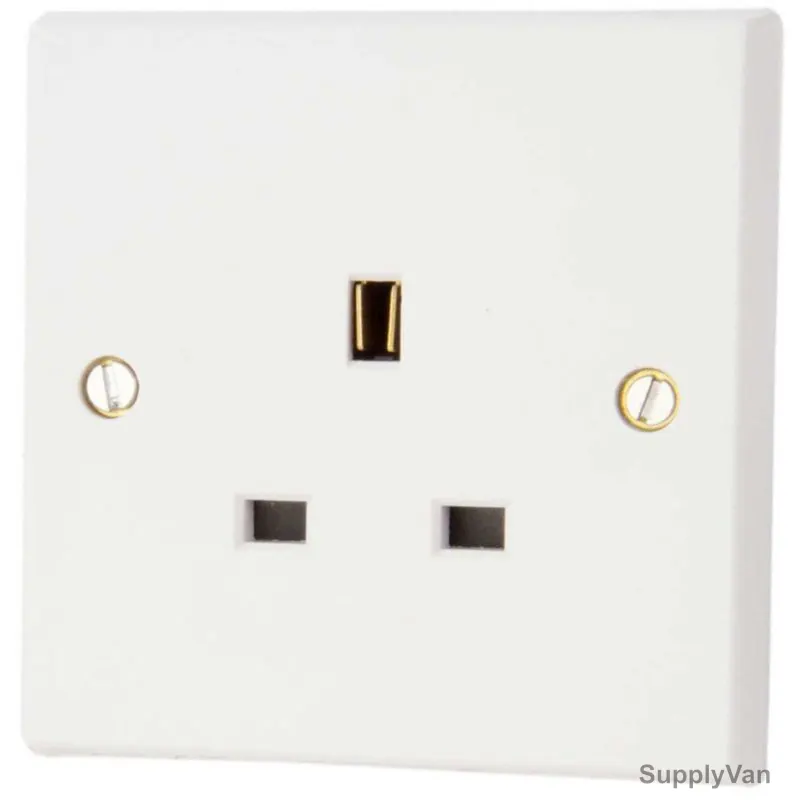 Volex Unswitched Socket, VX9100, 13A, 1 Gang, Plastic, White — image 1