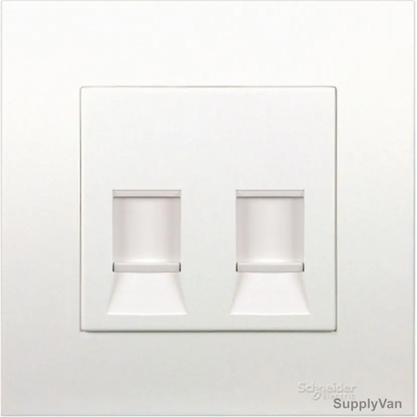 Schneider Electric Electrical Wall Plate, KB32RJK-AS, Vivace, 2 Gang, Aluminium Silver