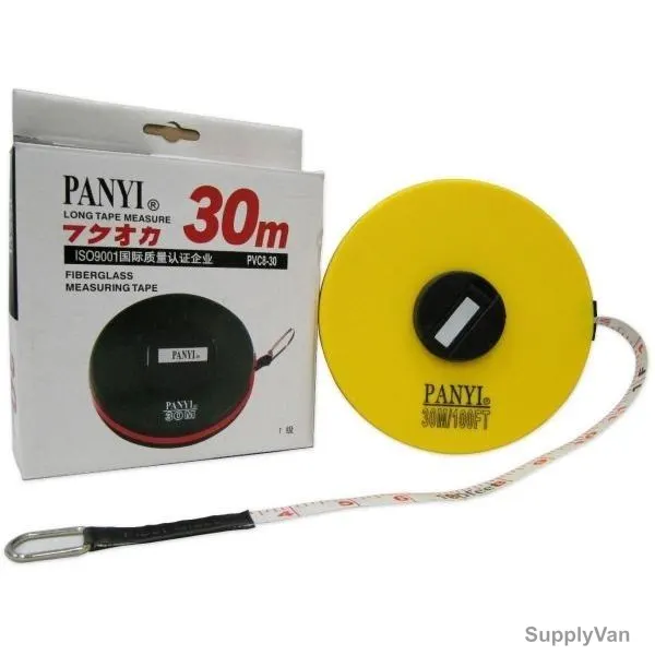 Panyi Fiberglass Measuring Tape, SHGT-PVC8-30, 30 Mtrs, Yellow