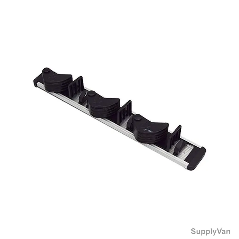 Akc Pole Holder to Fit 3 Brooms/Pole/Handles, WH03, Stainless Steel, Silver/Black