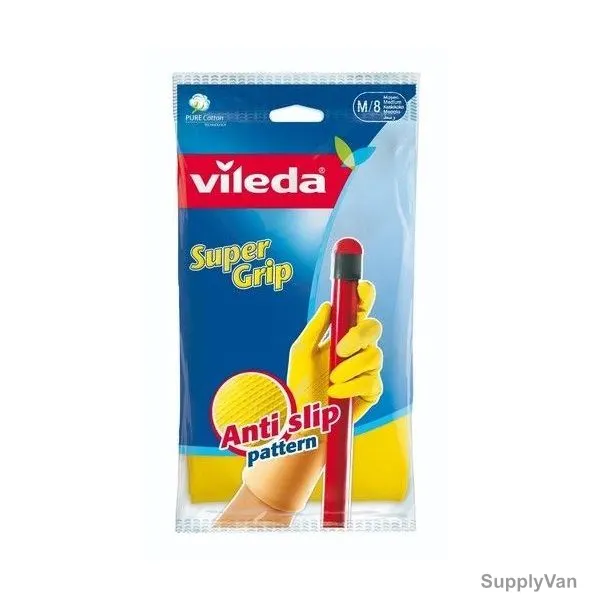Vileda Supergrip Anti Slip Glove, M, Yellow