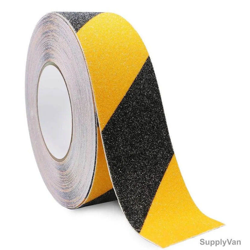 Warrior Anti-Slip Tape, 1 Inch Width x 10 Mtrs Length, Black/Yellow