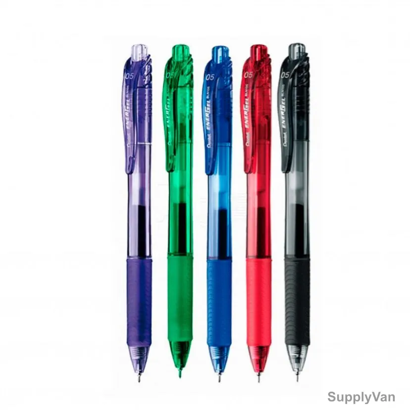 Pentel Energel-X Needle Gel Roller Pen, PE-BLN105-05, 0.5MM Tip, Assorted Colors, 5 Pcs/Set