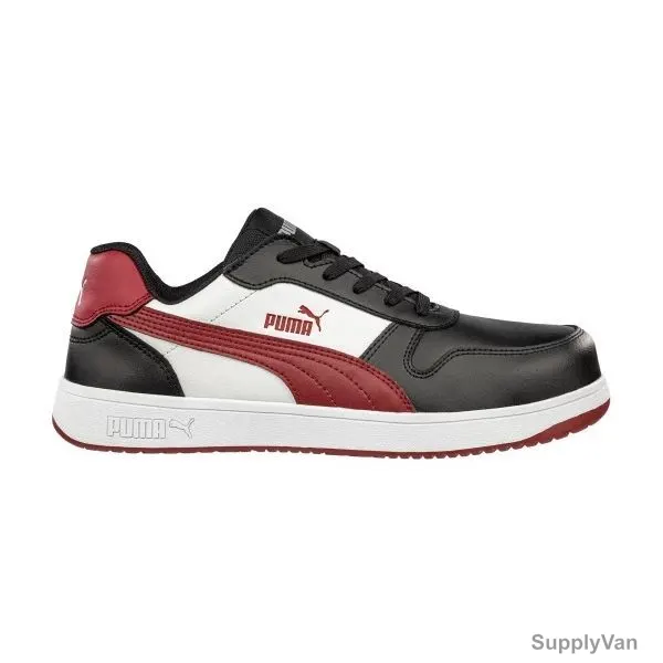 Puma Frontcourt S3L ESD Safety Shoes, 640200, Full Leather, Fibreglass Toe, Size41, Black/White — image 1
