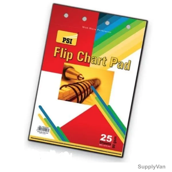 PSI Flip Chart Pad, PSFC25-80, 80 Gsm, 25 Sheets, 585 x 810MM