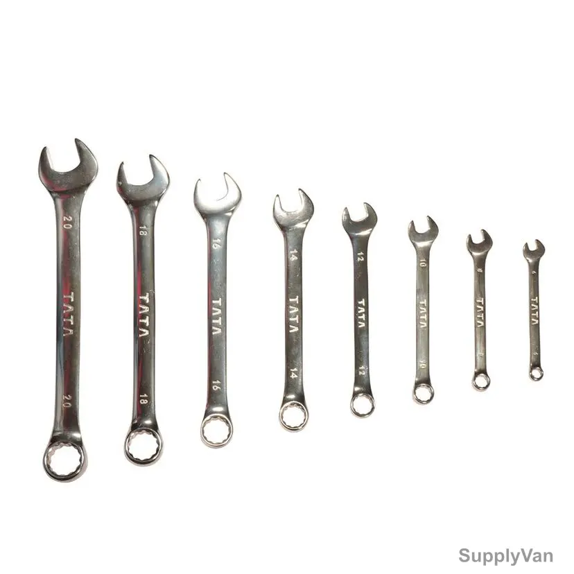 Tata Agrico Combination Spanner Set, SPC015, Silver, 8 Pcs/Set — image 1