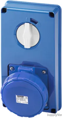 Gewiss Vertical Socket Outlet, GW66204N, IP67, 16A, 2P+E, Blue