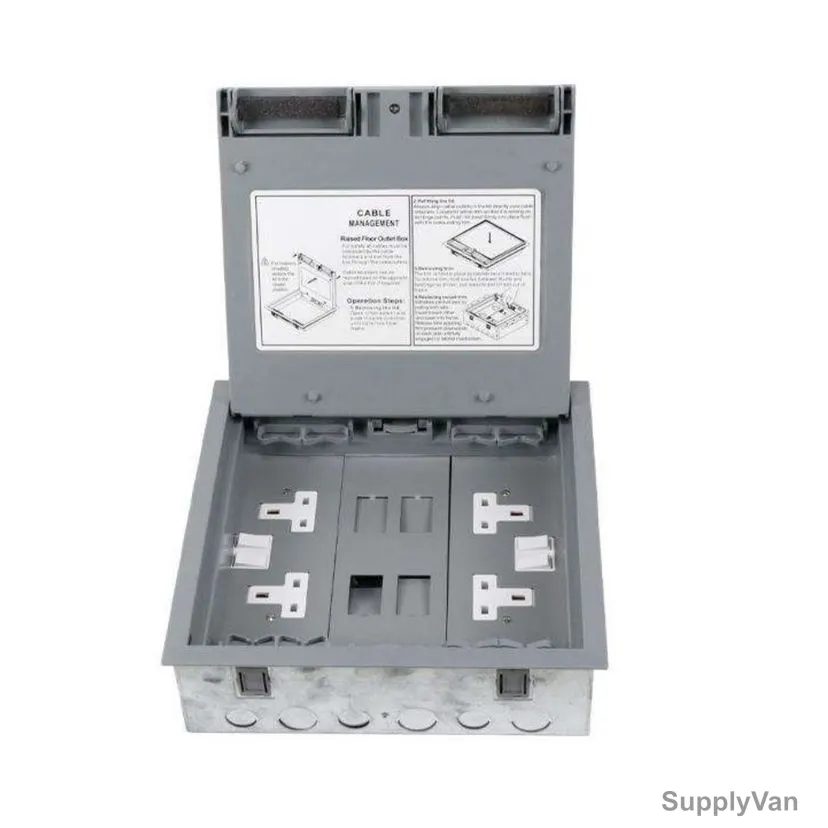 Milano Floor Box, Galvanised Steel, 270MM Width x 270MM Length, Grey