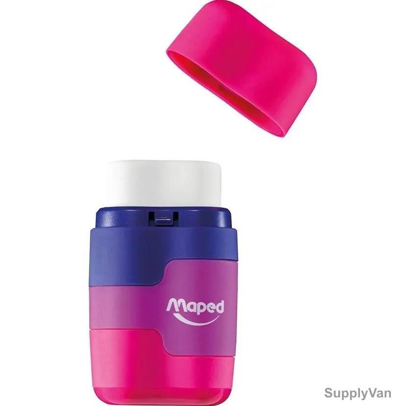 Maped Connect Soft Touch Display Pencil Sharpener With Eraser, MD-049221, 2 Hole, Purple, 20 Pcs/Pack