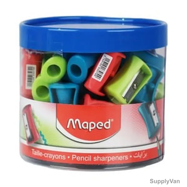 Maped Vivo Pencil Sharpener, MD-063079, 1 Hole, Assorted Colors, 50 Pcs/Set