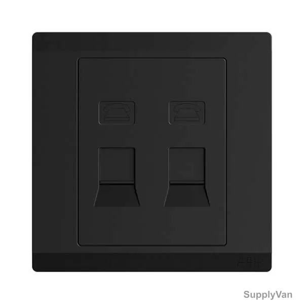 Abb Telephone Socket Outlet, BL322-885, lnora, 2 Gang, RJ11, Starry Black