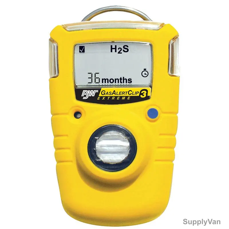 Honeywell Gas Detector Monitor, BW C3-H, H2S, Yellow
