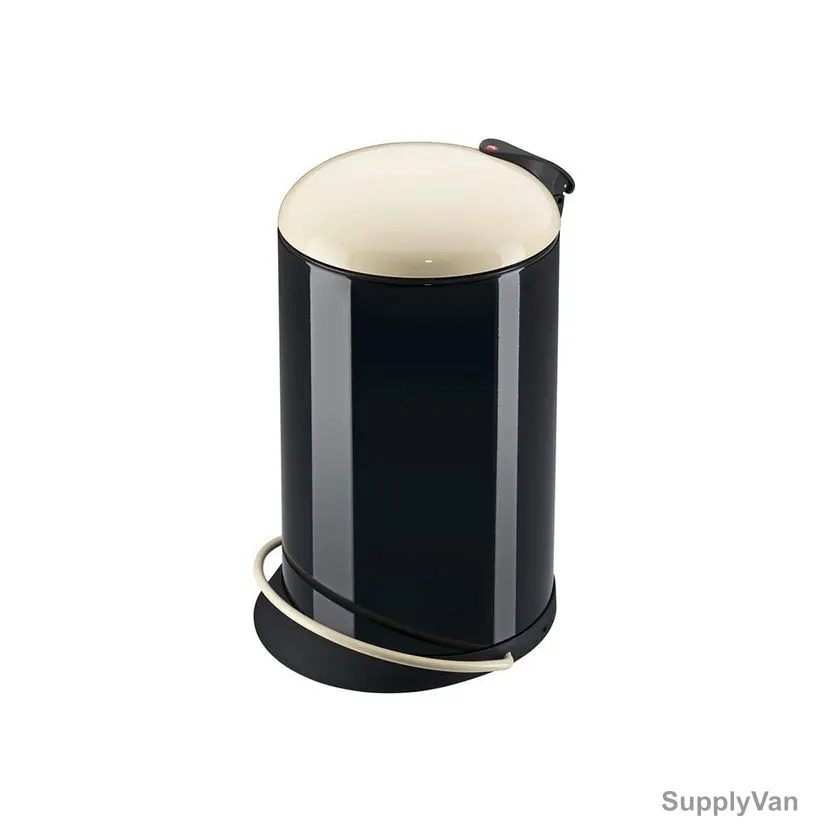Hailo Pedal Waste Bin, HLO-0516-930, TopDesign M, 13 Litres, Black and Vanilla