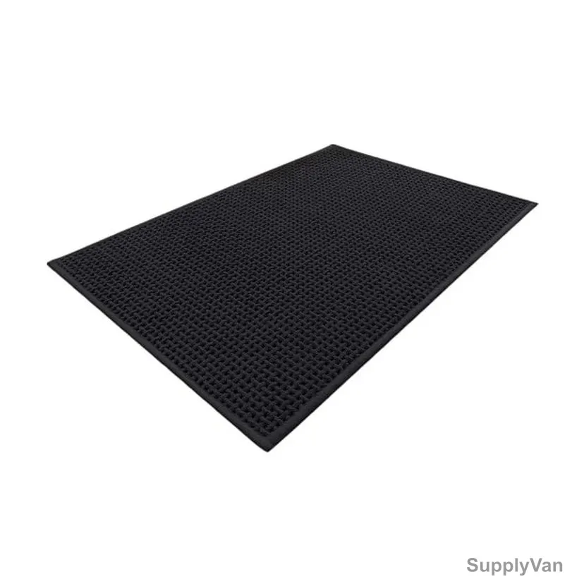 Non-Slip Bath Rug, Chenille/Rubber, 44CM Width x 75CM Length, Black