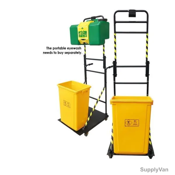 Matsuda Trolley For P100/P150 Portable Eyewash Station, Black/Yellow