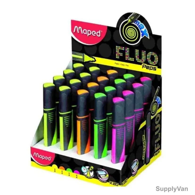 Maped Highlighter, MD-742937, Assorted Colors, 20 Pcs/Set