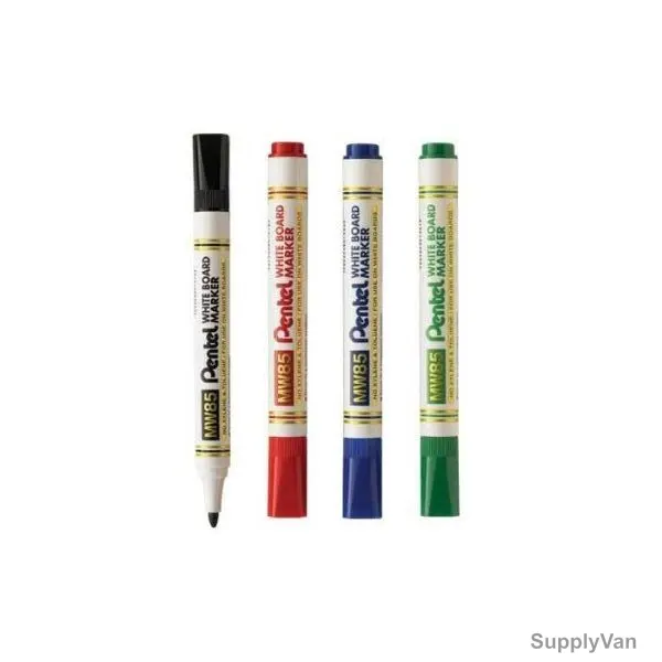 Pentel White Board Marker, PE-MW85-04, 4.2MM, Assorted Colors, 4 Pcs/Set