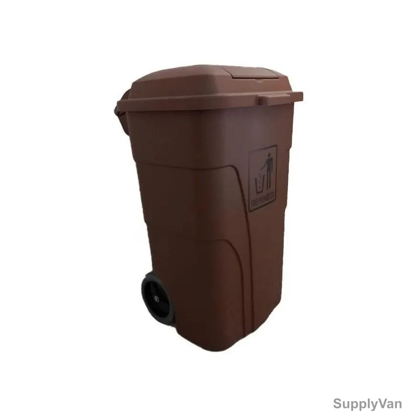 Akc Heavy Duty Garbage Bin, GC01N-120, Plastic, 120 Ltrs, Brown