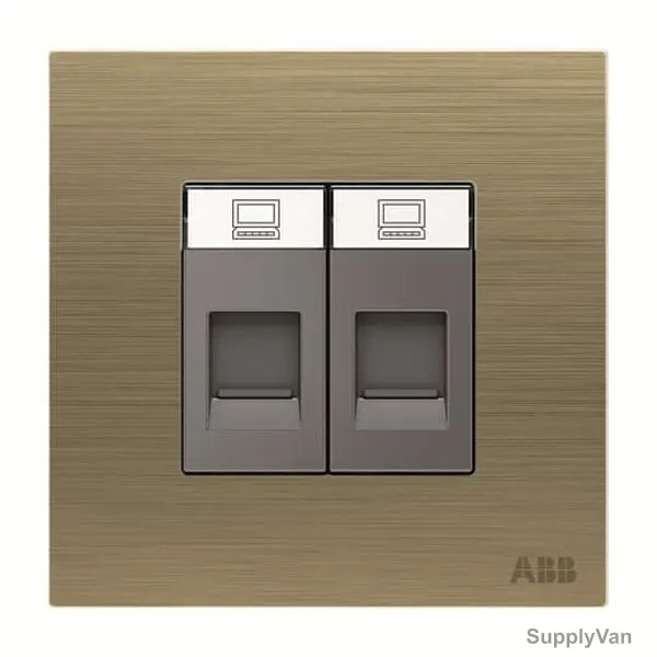 ABB Data Socket, AM32944-AG, Millenium, 2 Gang, RJ45