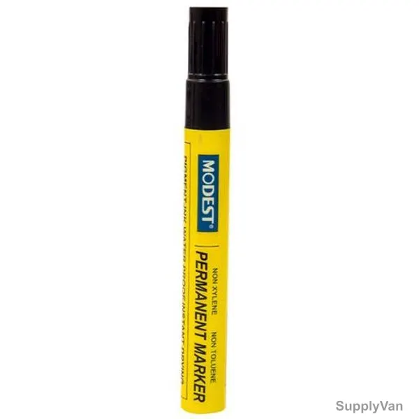 Modest Permanent Marker, MS821, Chisel Tip, 4.6MM, Black, 12 Pcs/Pack