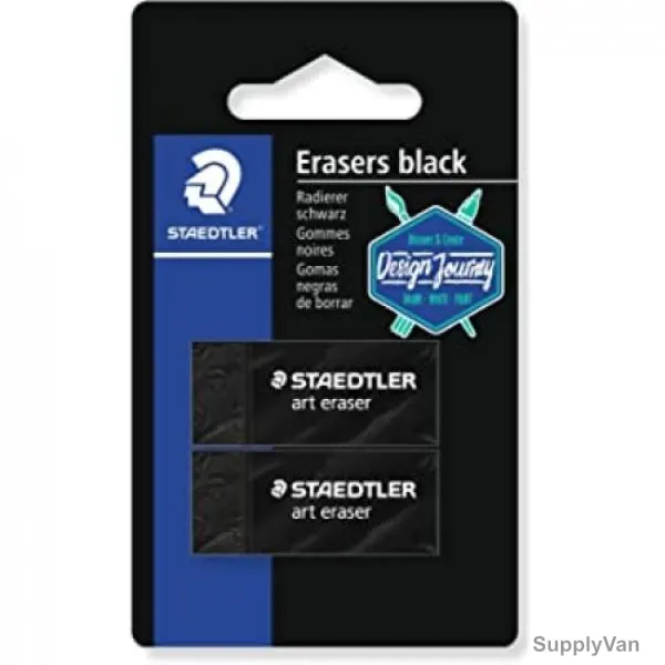 Staedtler Rasoplast Art Plastic Eraser, ST-526-B3BK2C, Black, 2 Pcs/Pack