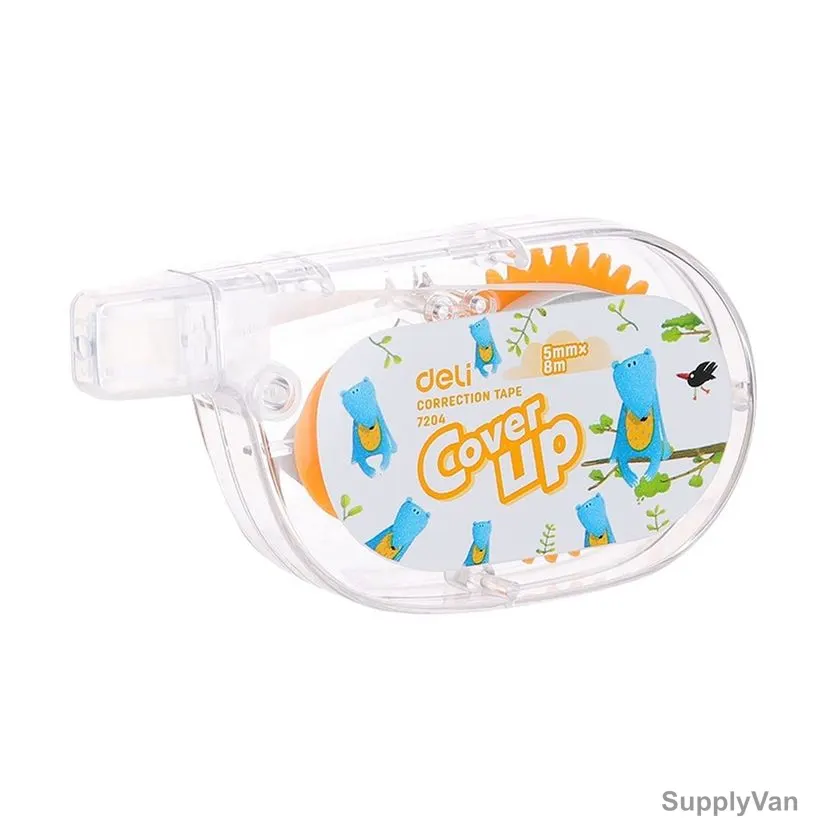 Deli Correction Tape, E7204, 5MM x 8 Mtrs, Orange