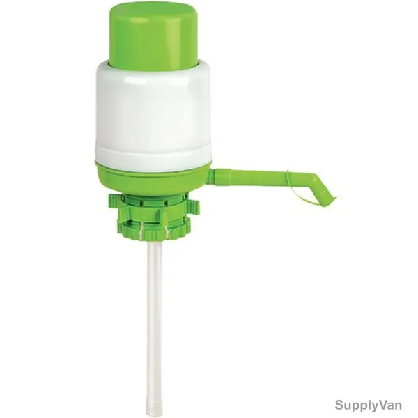 Crystal Drops Water Pump Dispenser, Plastic, White/Green
