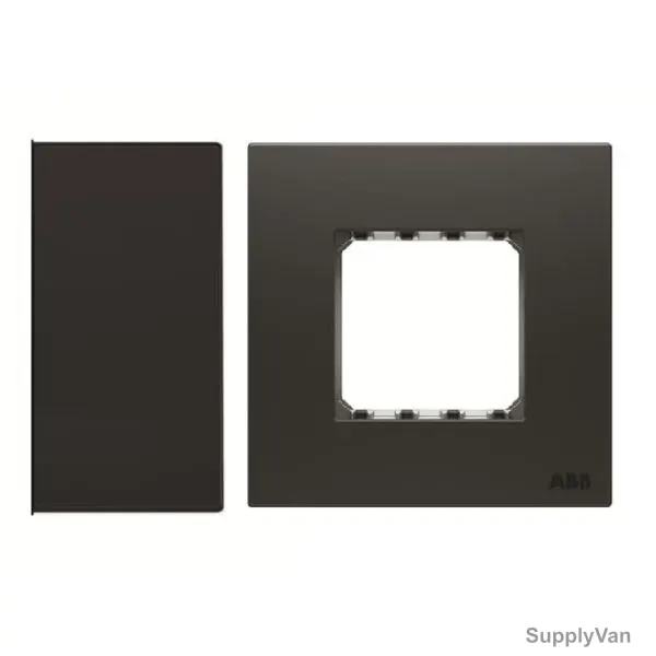 ABB Electrical Switch With Double Rocker Frame, AMD11422-SB+AMD5144-SB, Millenium, 2 Gang, 1 Way, 20A, Silk Black — image 1