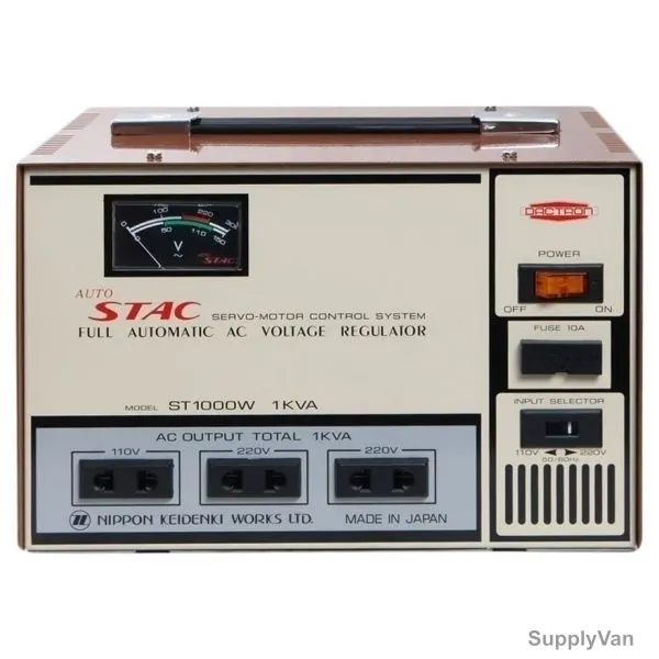 Auto Stac Full Automatic AC Voltage Regulator, ST1000W, 1000VA, Brown
