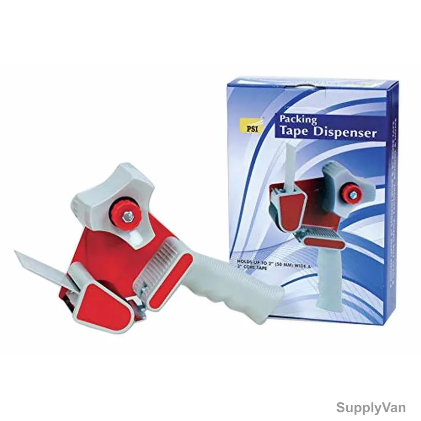 PSI Packing Tape Dispenser, PSDRT15011, Red and White