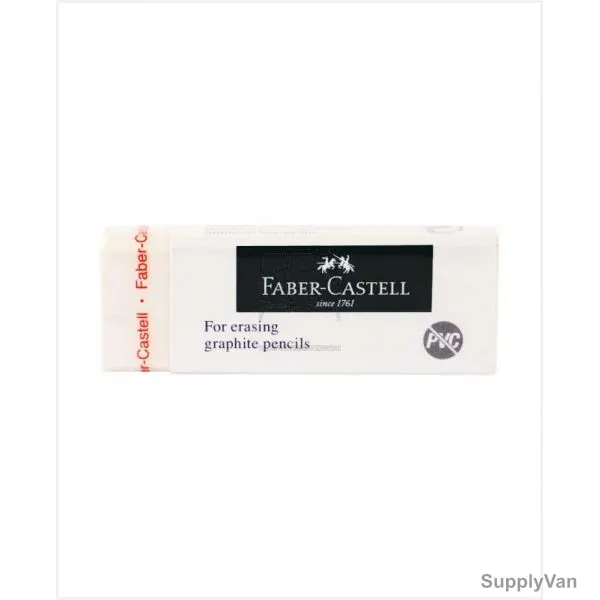 Faber-Castell Pencil Eraser, 189541, PVC, White, 12 Pcs/Pack