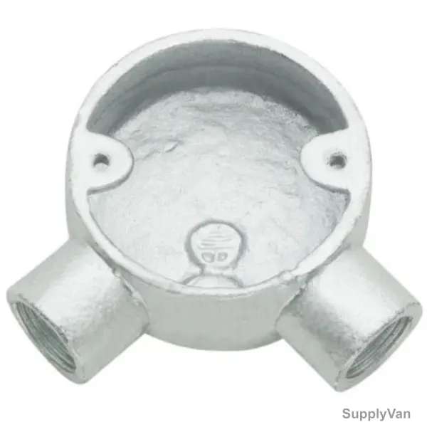 Ast 2 Way Metal Circular Junction Box, 25MM Dia