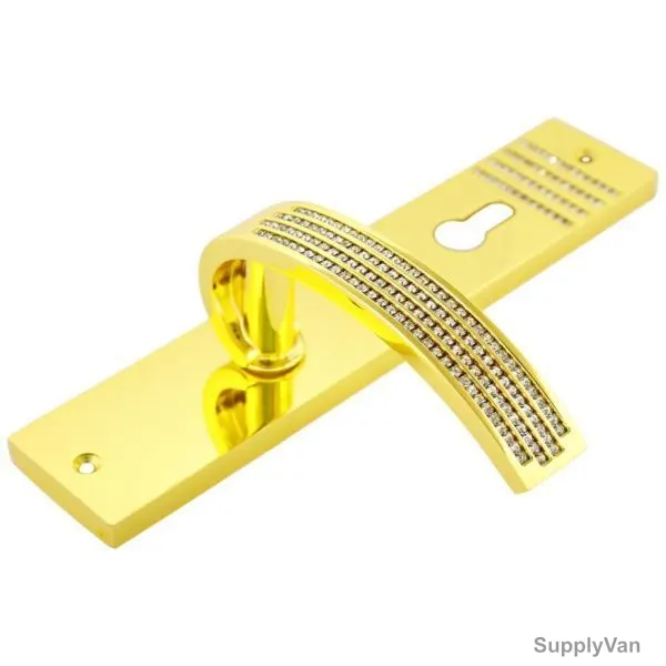Robustline Stone Lever Handle With Lock, Brass