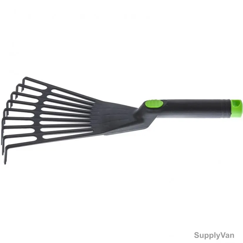Palisad Fan Rake, 623958, Plastic and Nylon, 9 Teeth, 175 x 350MM, Black/Green
