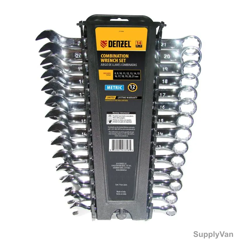 Denzel Combination Wrench Set, 7715426, Metric, 12 Point, 14 Pcs/Set