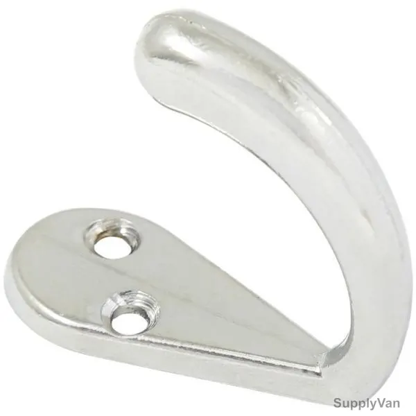Metal Single Coat Hook Wall Hanger, 1 Inch, Silver