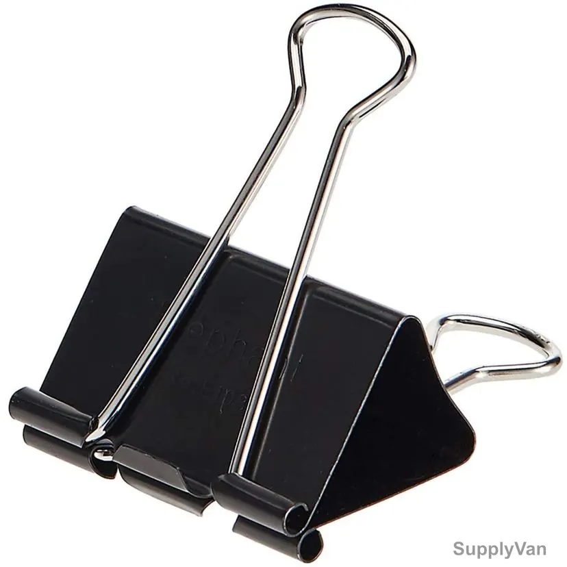 Elephant Binder Clip, E110, 32MM, Black, 12 Pcs/Box