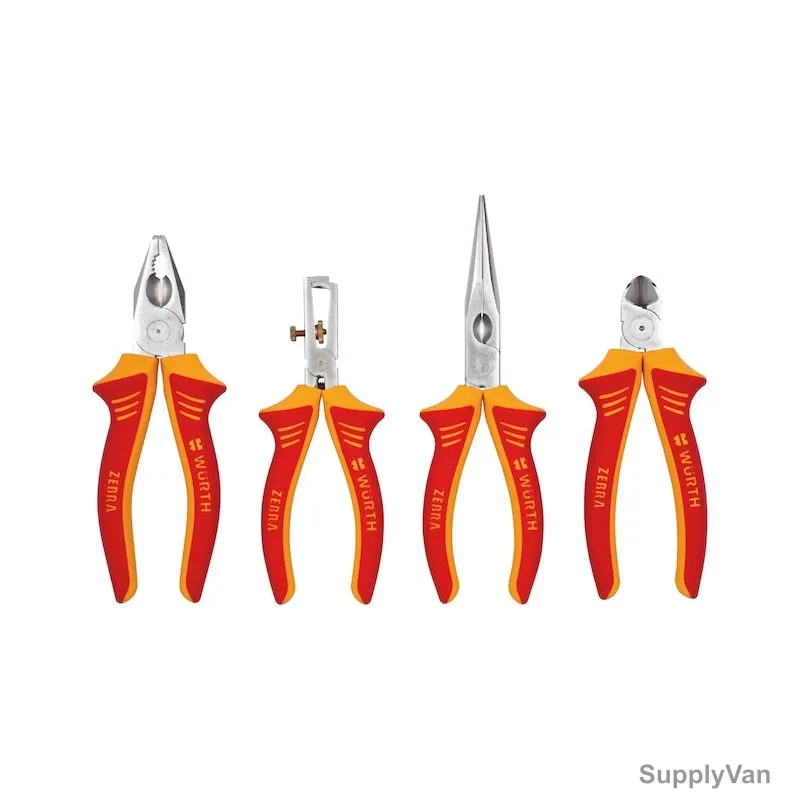 Wurth VDE Plier Set, 4 Pcs/Set