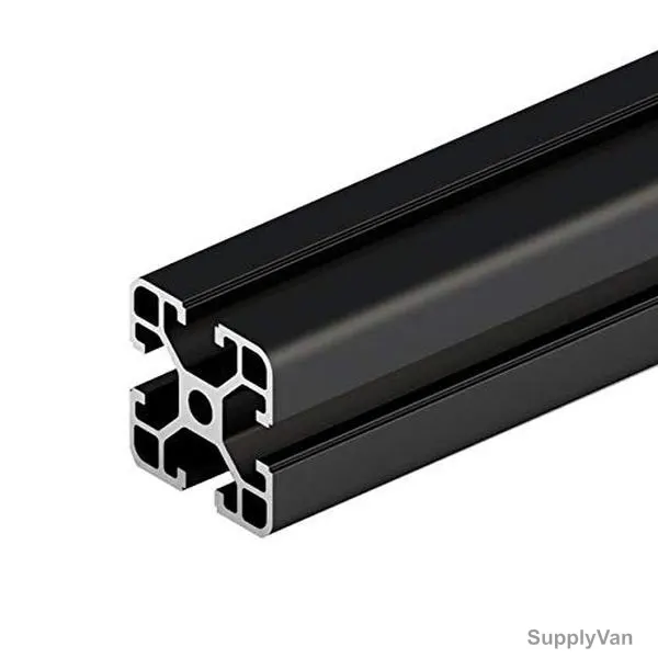 Extrusion T-Slot Profile, 40 Series, Aluminium, 40 x 40MM, PK4, Black