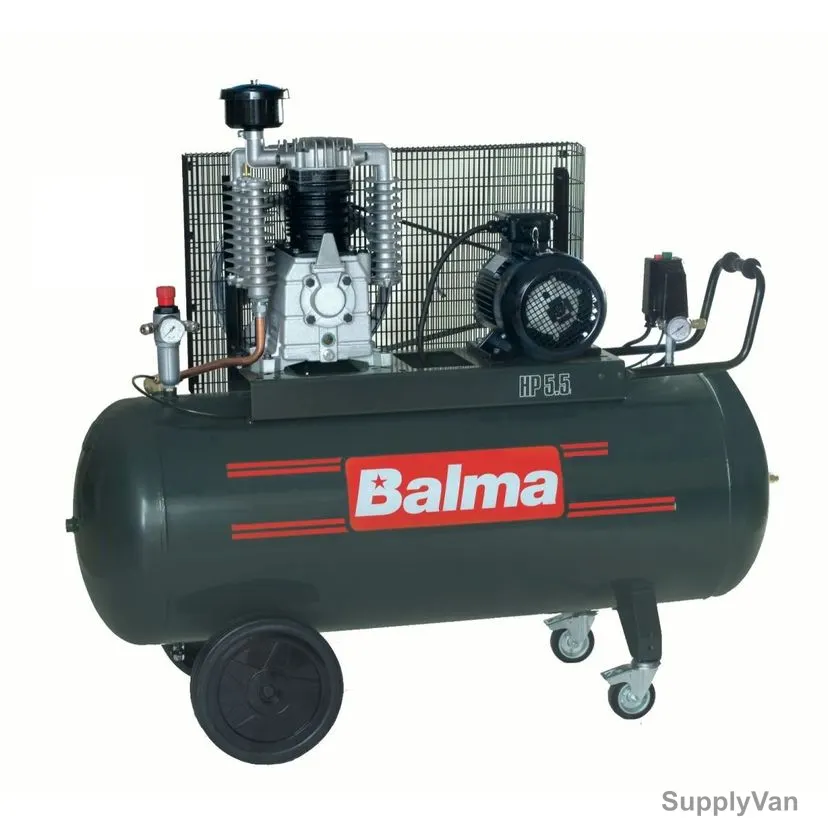 Balma Air Compressor, BAL-B26-100CM2, Single Phase, 2 HP, 10 Bar, 100 Ltrs