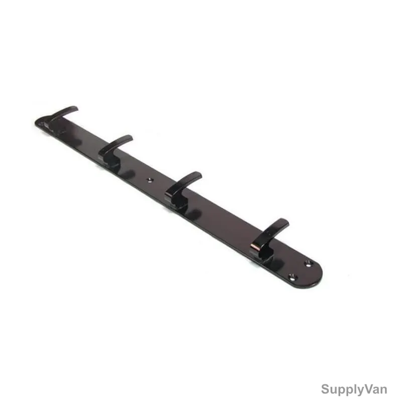 Robustline Wall Mounted Hat and Coat Hook on Plate, Stainless Steel, 4 Hooks, 20 Lbs Weight Capacity, Cherry