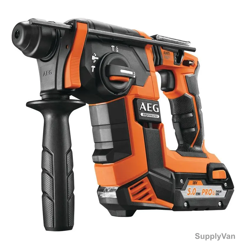 Aeg Cordless Hammer Drill With Battery and Charger, BBH18BLLI-502C, 18V, 26MM