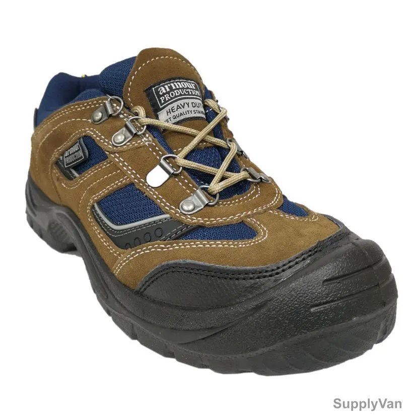 Armour Production Short Safety Shoes, LY-23, Leather, Size40, Brown — image 1