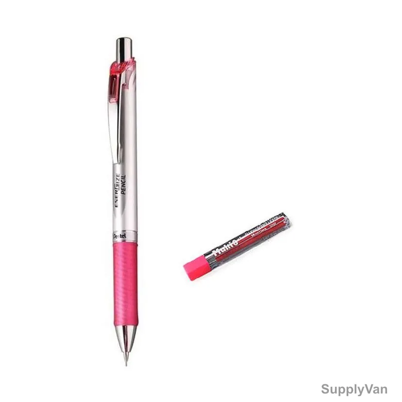 Pentel Mechanical Pencil With Lead, PEP-PACK-040, Energize, 0.7MM, Pink, 2 Pcs/Set