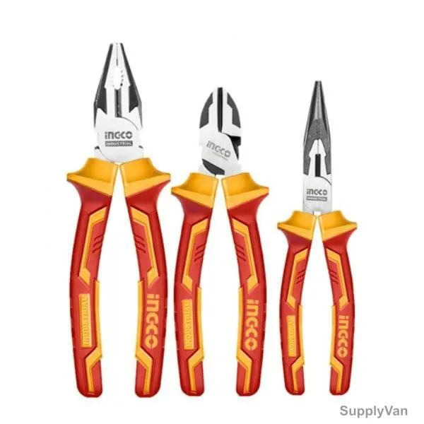 Ingco Insulated Plier Set, HIKPS28318, CrV Steel, 1000V, 3 Pcs/Set