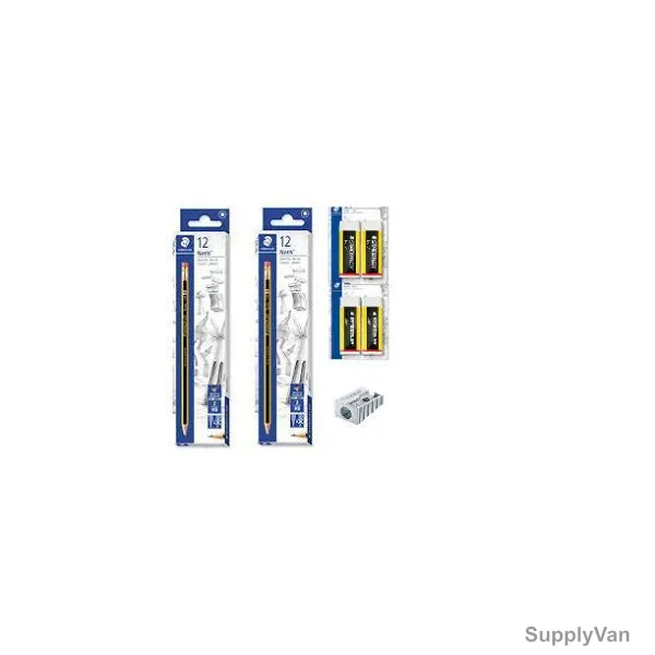 Staedtler Noris Pencil Set With Eraser and Sharpener, STP-PACK-255, Assorted Colors, 29 Pcs/Set